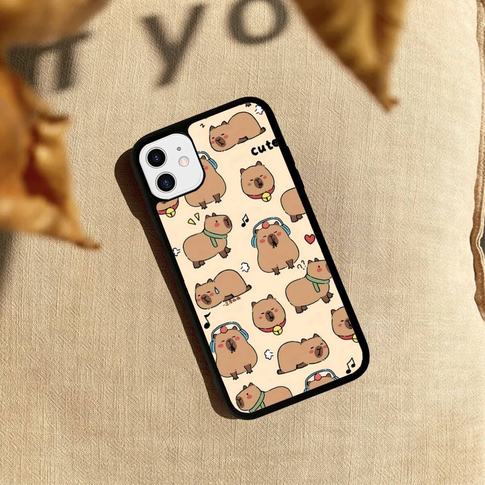 Cartoon Capybara Phone Case For IPhone 17 Pro 16 Plus 16 Pro Max 15 14 13 12 11 PC+TPU Back Cover