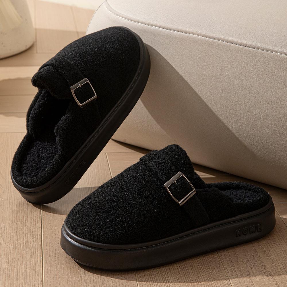 2025 plush warm household winter cotton slippers couple models can wear EVA thick-bottomed cotton slippers