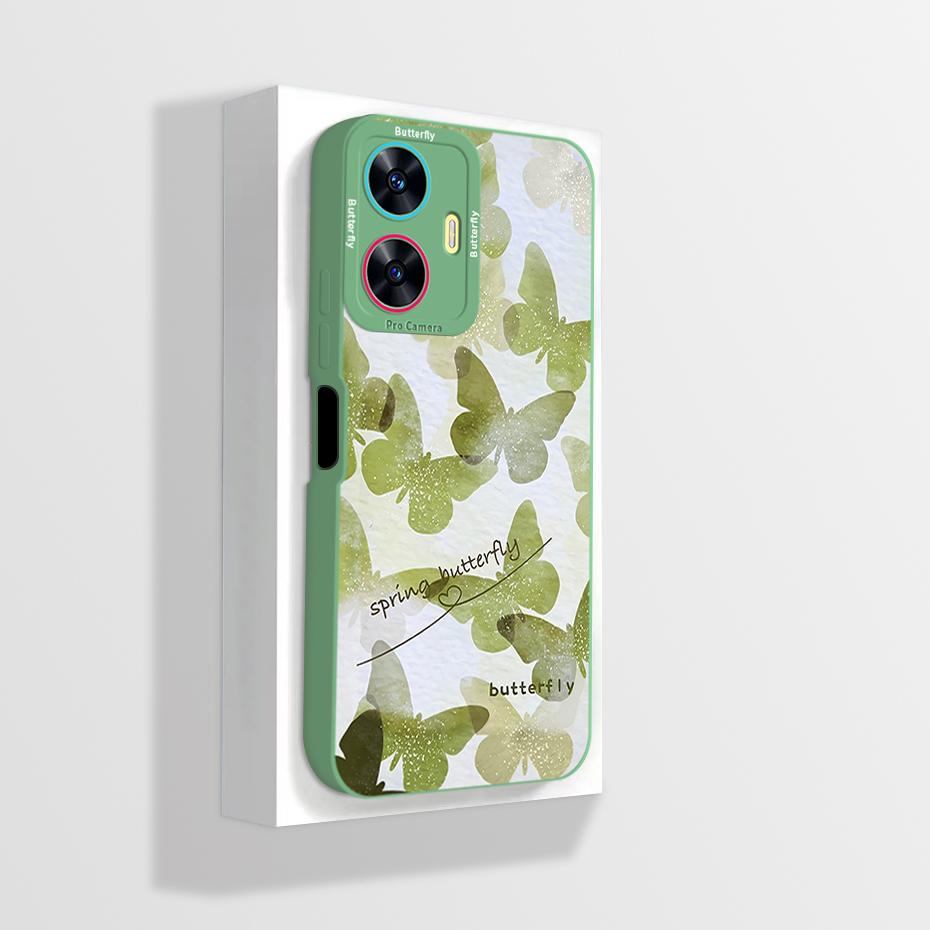 

For Realme C55 Case Panda Silicone Liquid Original Phone Back Cover For OPPO Realme C55 C 55 4G RMX3710 Cover TPU Protector Case Realme C55