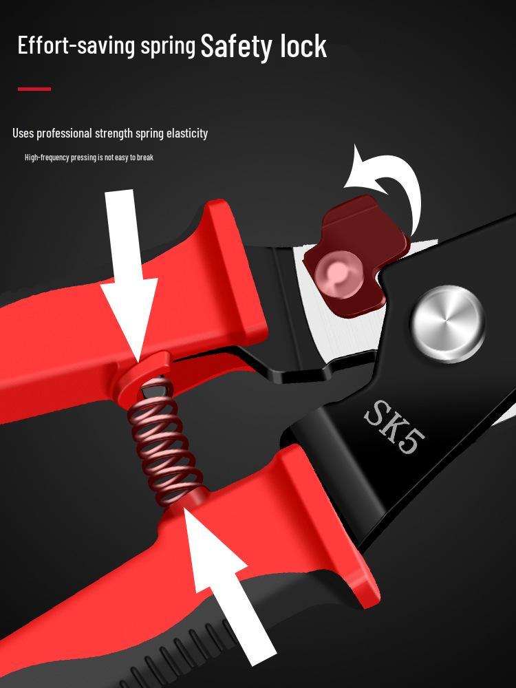 Industrial-Grade Stainless Steel Multi-Function Tin Snips: High Hardness, Powerful Keel Scissors.