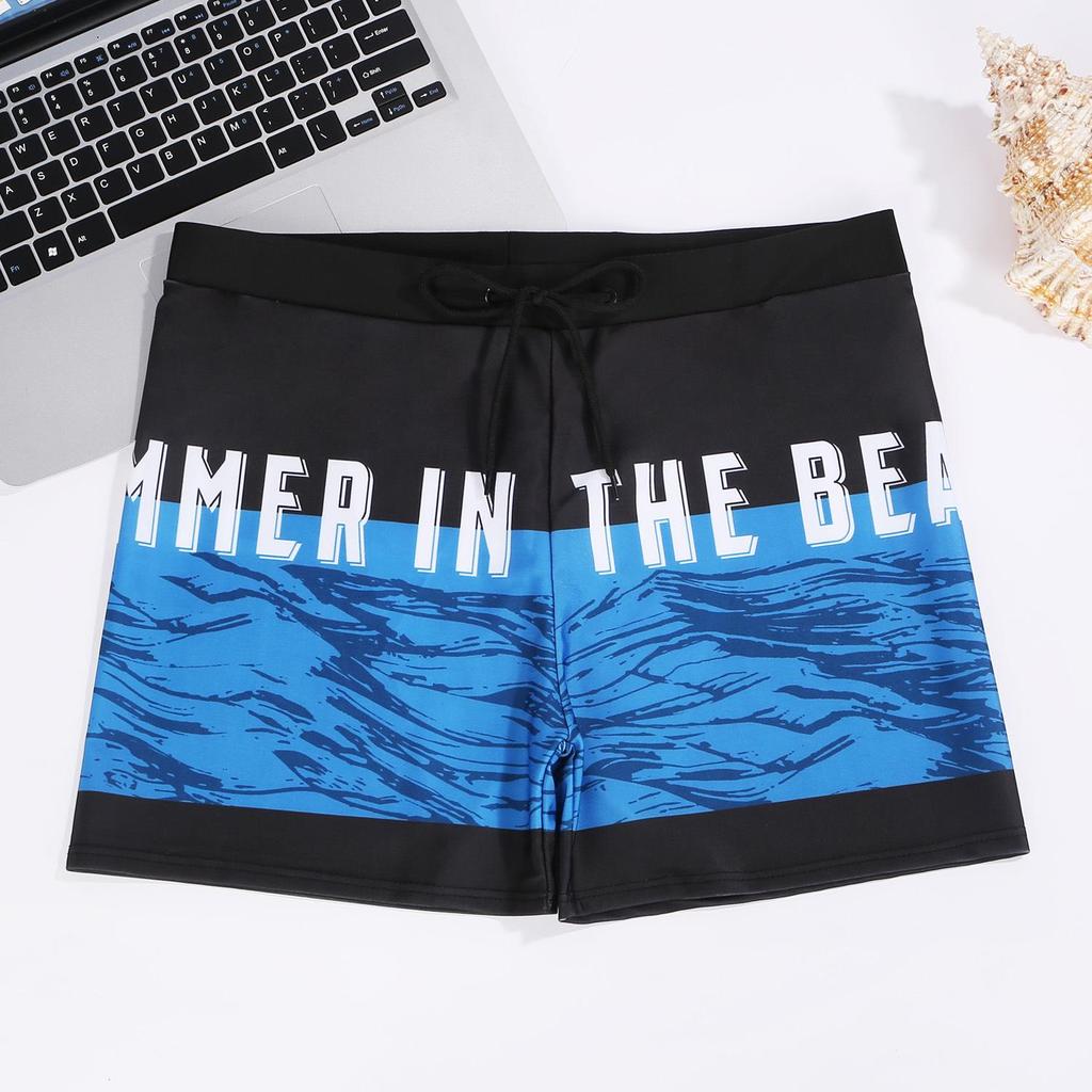 Men's Fashionable Quick-Dry Swim Trunks - Breathable, Anti-Embarrassment, Plus Size Boxer Briefs for Beach & Swimming.