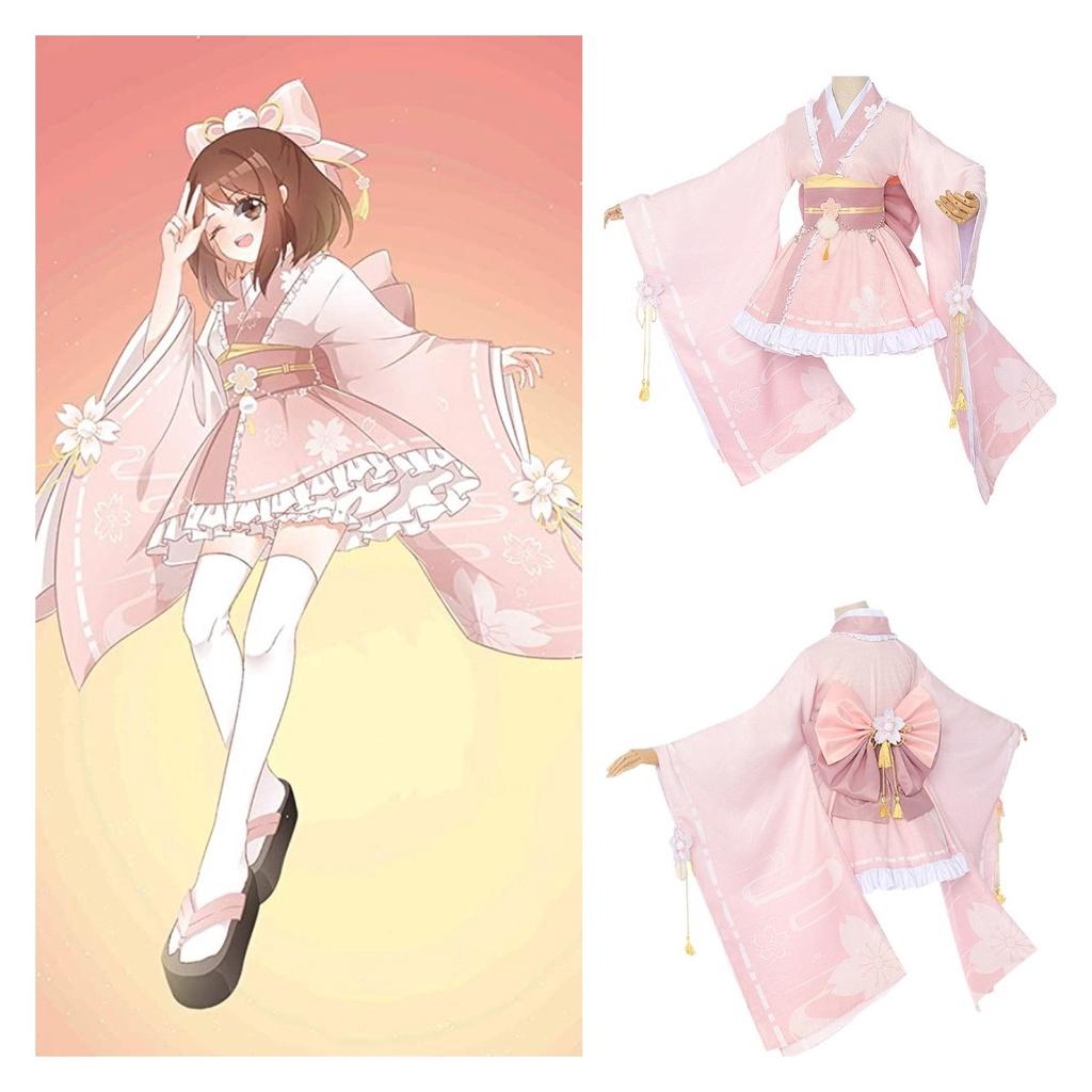 Cosplay Costume Anime Uraraka Ochaco Japanese Kimono Set Full