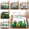 3D Single/Double Bed Plant Bedding Set Cactus Duvet Cover 2/3pcs AU140 * 210 Full Size Children's Room Soft Home Textile