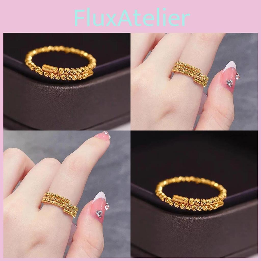 Vietnamese Elegant 2023 Sand Gold Memory Ring For Women With Stunning Sparkling Beads