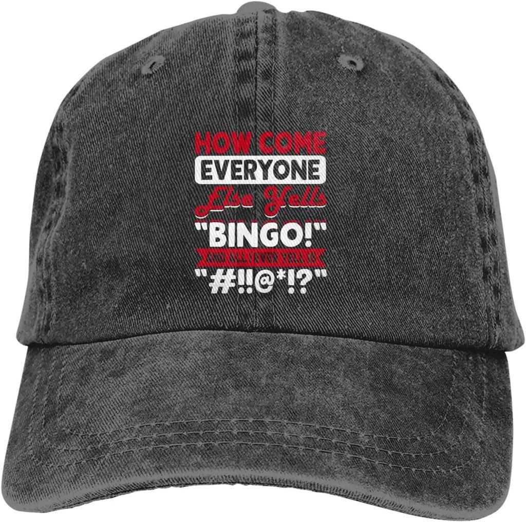 Galna Bingo Människor Basebollkeps Golf Pappahatt Justerbar Original Klassisk Lågprofil Keps Herr Dam