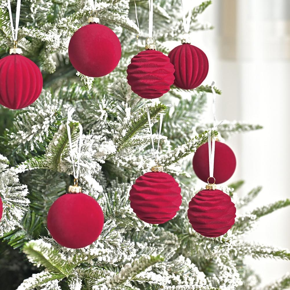 Burgundy Burgundy Christmas Ornaments Festive Centerpiece Decorations Soft Plush Texture Versatile Christmas Use