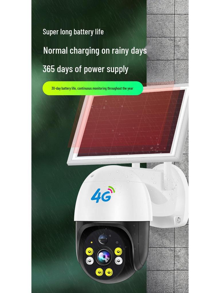 360° Panorama Drahtlose Solarkamera: Kein Strom/Netzwerk benötigt, Lebenslange kostenlose Verkehrsüberwachung für den Außenbereich