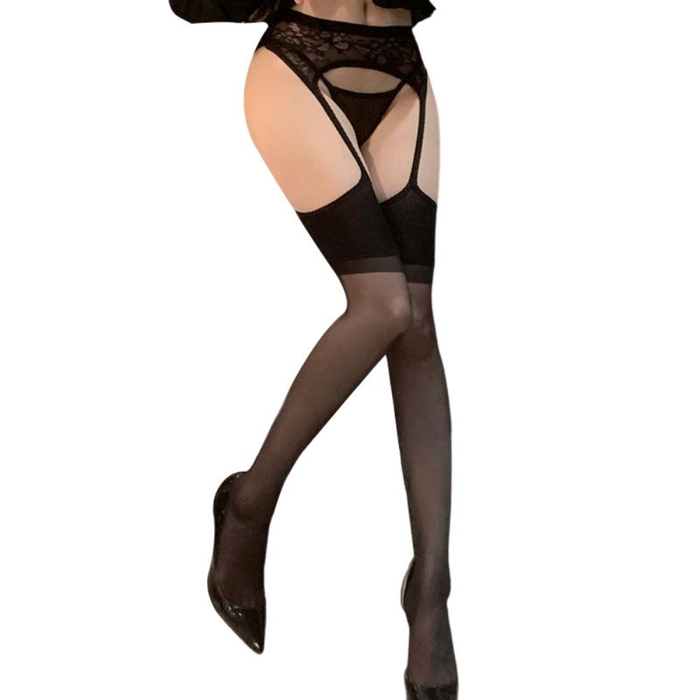 Xianyi Sex Stockings Sexy Lace Free Suspenders Passion Temptation Integrated Pantyhose Open Black Silk W18
