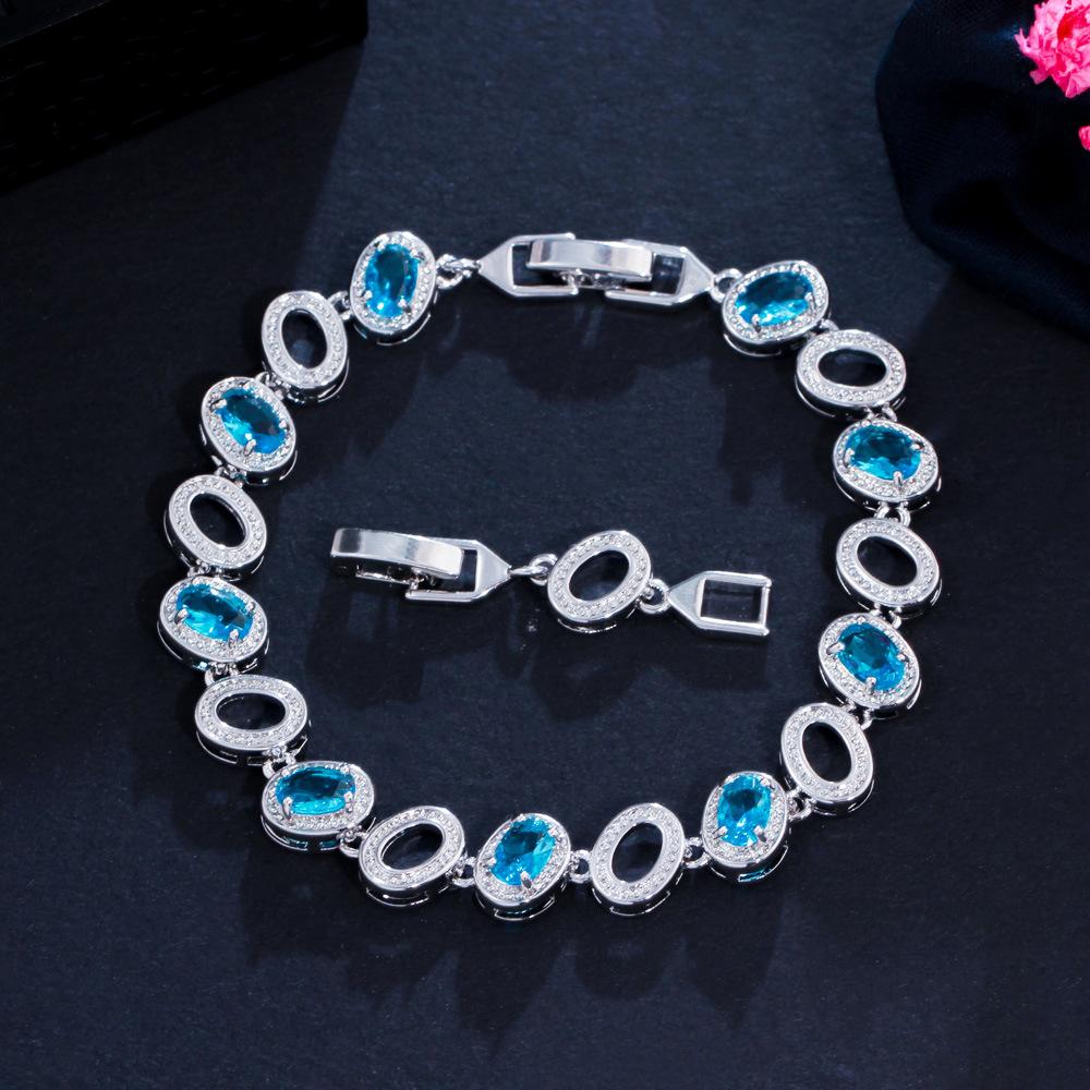 Popular Jewelry Accessories Color Zircon Jewelry Bracelet Brass Electroplated Platinum Jewelry