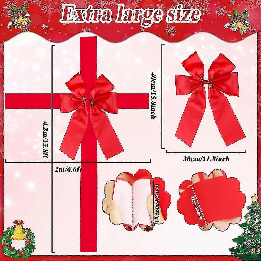 Christmas Cabinet Big Bows Large Door Lace Christmas Tree Bow Ribbon Red Bow