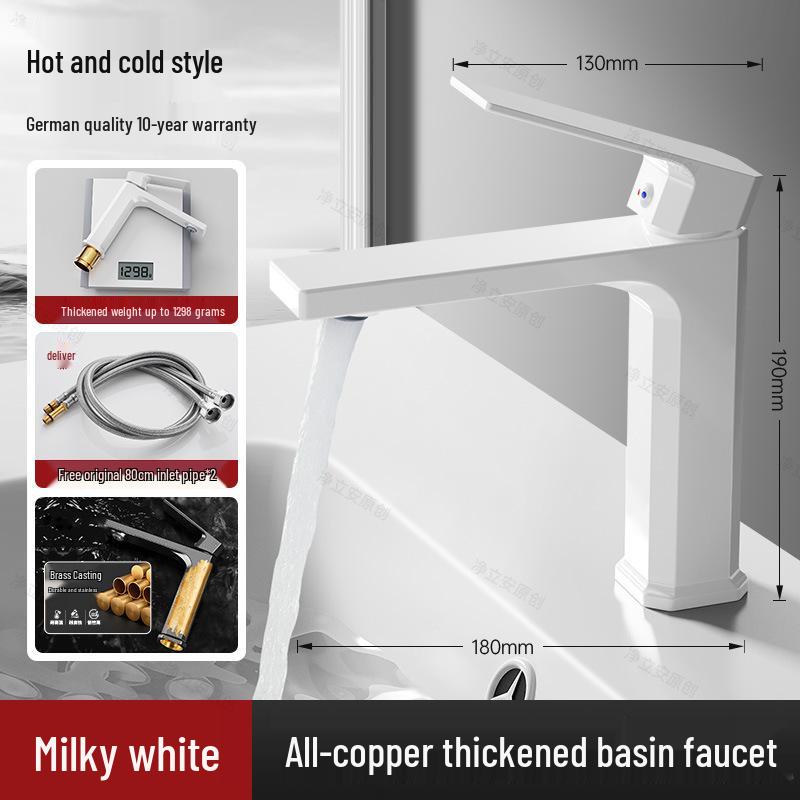 All-Copper Dual-Use Tall Bathroom Basin Faucet - Hot & Cold