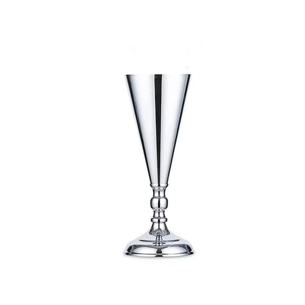 European Style Wedding Flower Vases Golden Silver Candle Holder Metal Vases  Hotel Banquet
