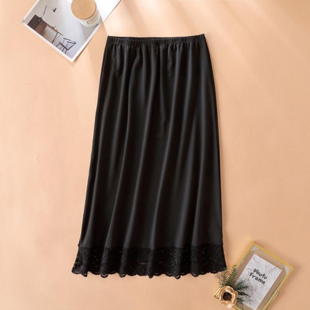 A-line Women's Lace Long Petticoat Anti-glare Half Slips Dress for Women  Girl