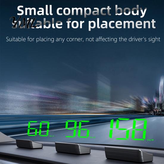Vehicle Monitoring System Car HUD, Heads-up Display for Cars, GPS Speedometer with Dual Chip 10Hz Speed Reading Truck Refresh, KMH/MPH Plug-and-Play,