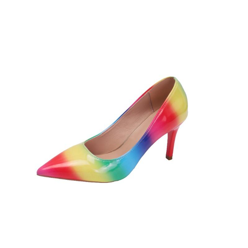 Plus Size High Heels Women's Autumn New Pointed Toe Shallow Mouth Cover Foot Multi-Color Non-Slip Stiletto Single Shoes