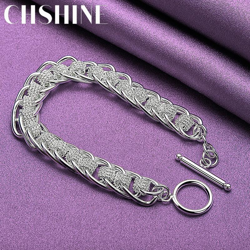 CHSHINE 925 Sterling Silver Men Exquisite Wheel Chain Bracelet For Women Wedding Party Fashion Charm Jewelry