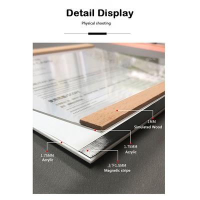 Durable Acrylic Display Frame A3/A4/A5 Magnetic Business License Frame Transparent Wall Mounted Certificate Frame