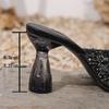 Fashion Fashion Banquet High-heeled Pointed Toe Slippers 2025 Summer Pointy Open Toe Sequin Set Foot Non-slip Transparent Heel Sandals