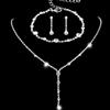 4-teiliges Damenmode-Trend Minimalistisches Wasserzirkon Ohrringe Halskette Armband Zirkon Set Hochzeit Bankett Party Festival Geschenk