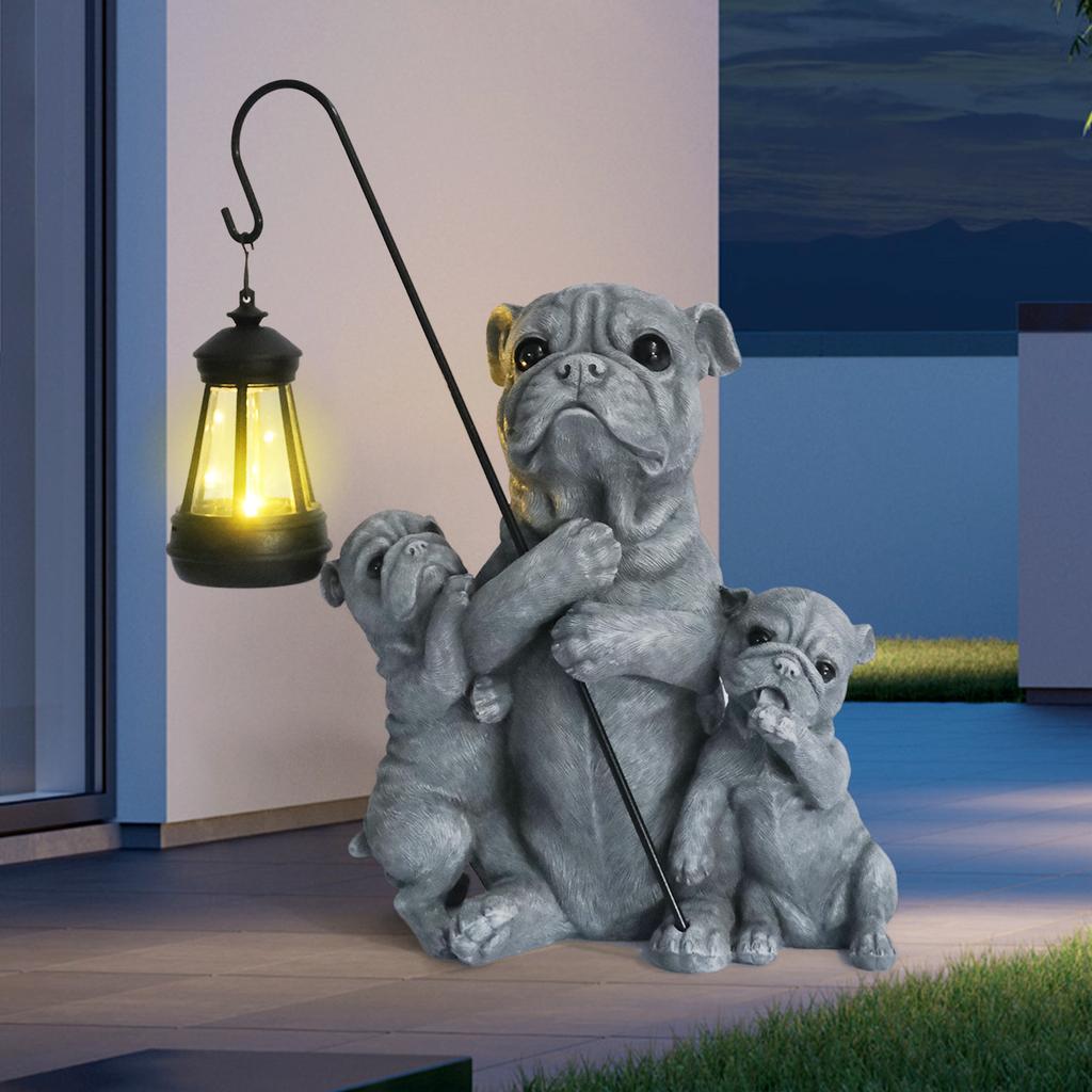 JYL TS/112,Resin Cement Color Dog Solar Outdoor Light Statue for Villa Sculpture Corridor Lamp
