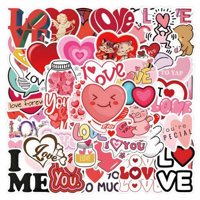 55 AMOUR Autocollants Graffiti d'Amour Saint-Valentin Décoratifs Trottinette Cahier Autocollants DIY