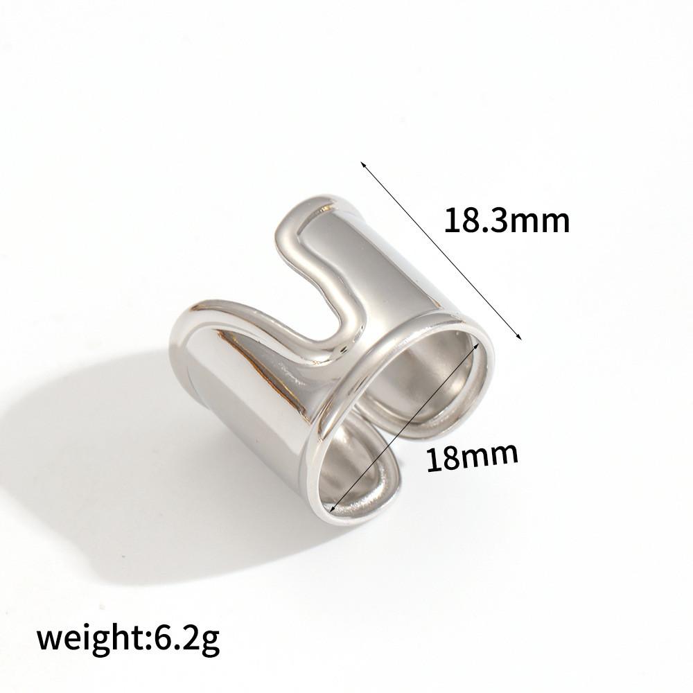 Summer Trend Titanium Steel Ring With Unique Shape And Gold Finish For Women And Men