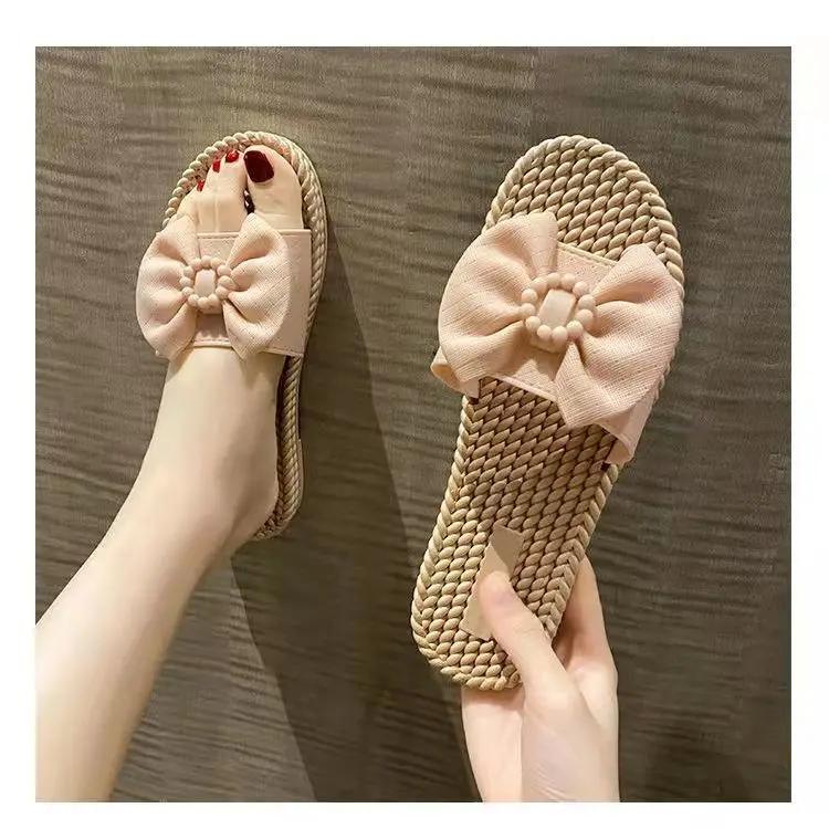 Fashion Flat Sabot Soft Shoes Women's Slippers and Ladies Sandals Slides Round Toe Comfortable Elegan 39 on Sale Summer Designer Luxury