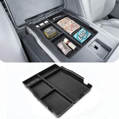 Front Center Console Seat Organizer For Ford F150 2017-2025 F250 F350 F450 Armrest Storage Box Tray Jump Seat Console Organizer