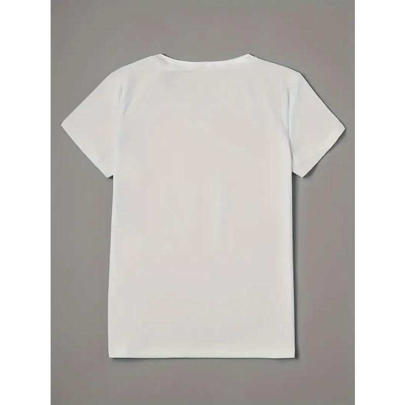 Women Black Heart Purple Love Print Tee Casual Daily Fashion Top