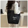 Letter Stripe Canvas Bag Striped Tote Bag Simple Handbag  Girls