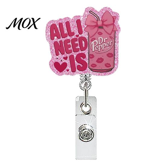 Retractable ID Holder Nurse Badge Reel, Funny Glitter Acrylic Name Tag with Cute Clip, Sparkly Card for Teachers Student Staffs Reel Clip