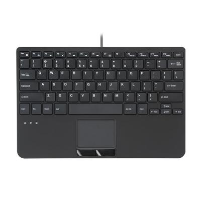 Teclado Perixx con panel táctil, miniteclado USB pantógrafo con cable, equipado con 2 concentradores USB, diseño estadounidense, PERIBOARD-525US, 28,4 x 18,2 x 2,8 cm