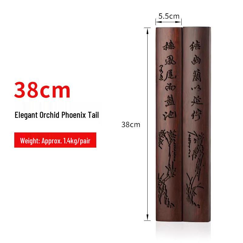 Ebony Redwood Carved Paperweight Set for Calligraphy Books