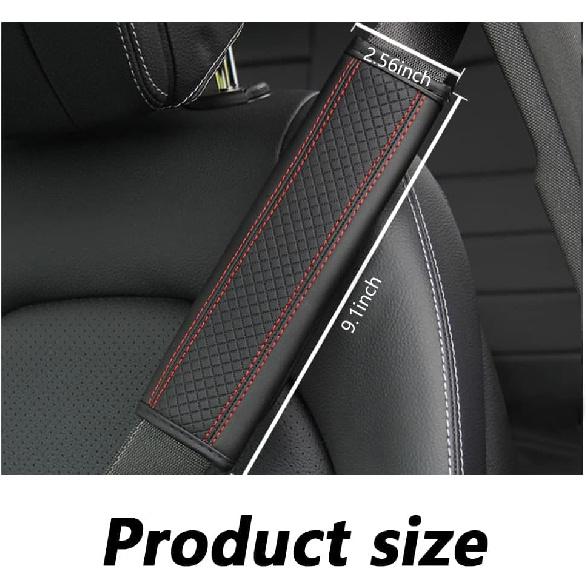 2PCS Car Seat Belt Cover Pad,Breathable Leather Seatbelt Covers For Shoulder Protection And Car Decorations,Universal Seatbelt Cushion Adding Car
