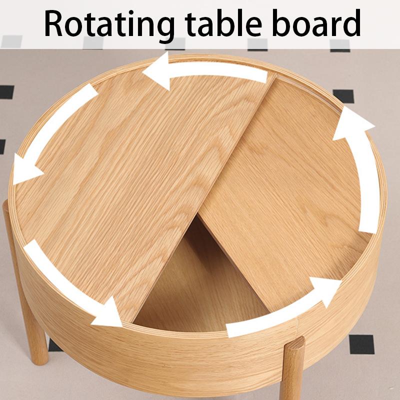 Solid Wood Coffee Tables Modern Multifunctional Storage Side Table Nordic Design Living Room Round Sofa Coffee Table Removable