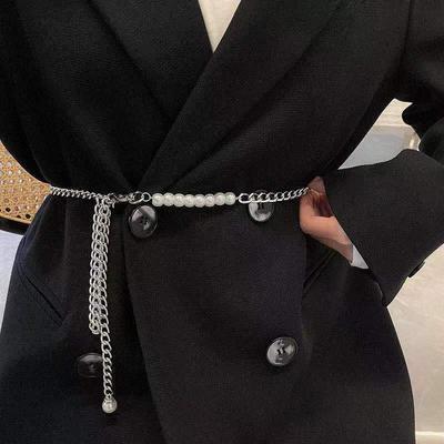 Pearl Waist Chain Women's New Style with Skirt, Suit, Chain, Chain Decoration, Fashionable and Versatile Misogynistic Belt Ins Style