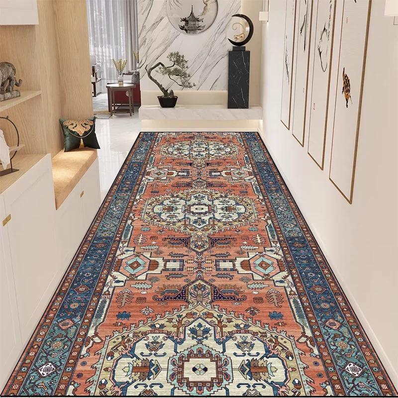 Long Vintage Corridor Runners Carpet Non-slip Stair Carpet Washable Aisle Rug Decoration Home Carpets Passageway Floor Mats
