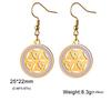 Seed of Life Chakra Flower Dangle Earrings Stainless Steel Gold Clear Zircon Round Earring Sacred Geometry Jewelry