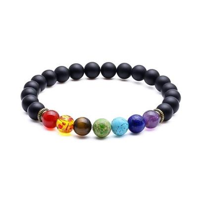 7 Chakra Lava Stone Bracelet for Women - RVU6J