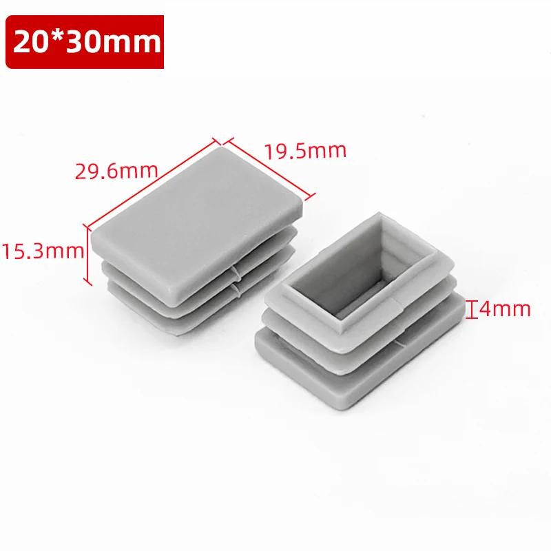 8~50 Stück Graue Kunststoff Rechteckige/Quadratische/Runde Quadratische Blindstopfen Rohreinsätze Stopfen Stopfen Stopfen 16mm~100mm