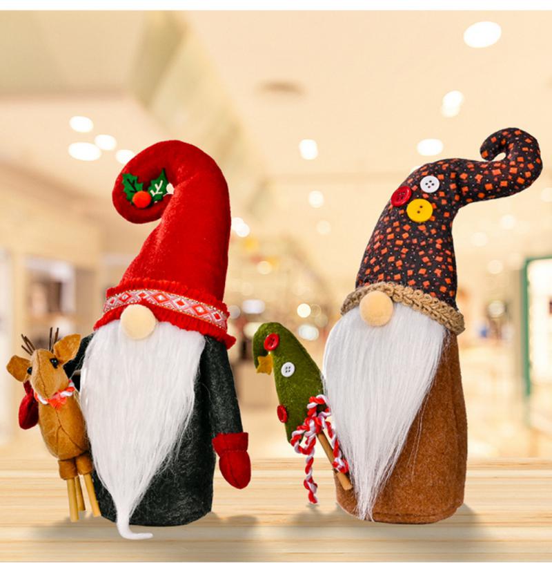 Christmas Pendant Knitted Plush Gnome Doll Decoration Christmas Tree Wall Hanging Ornament Holiday Home Decor Gift Sitting Toy