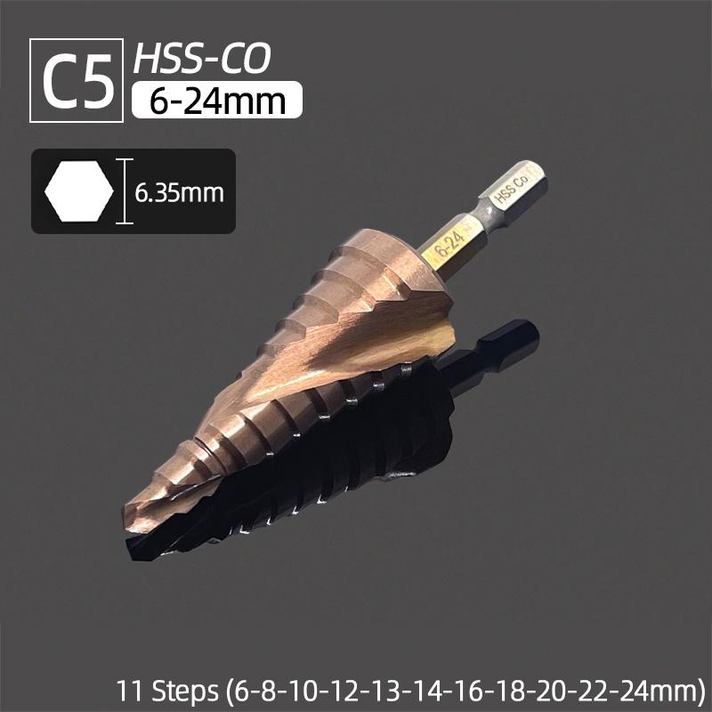 Set De 3 Foret Fraise Meche Etage, HSS Inox Metal, 4-12/20/32mm