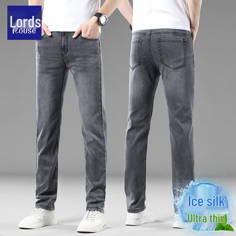 Luozi Men s Summer Straight-Fit Anti-Wrinkle Jeans 34 черный (одиночная упаковка)