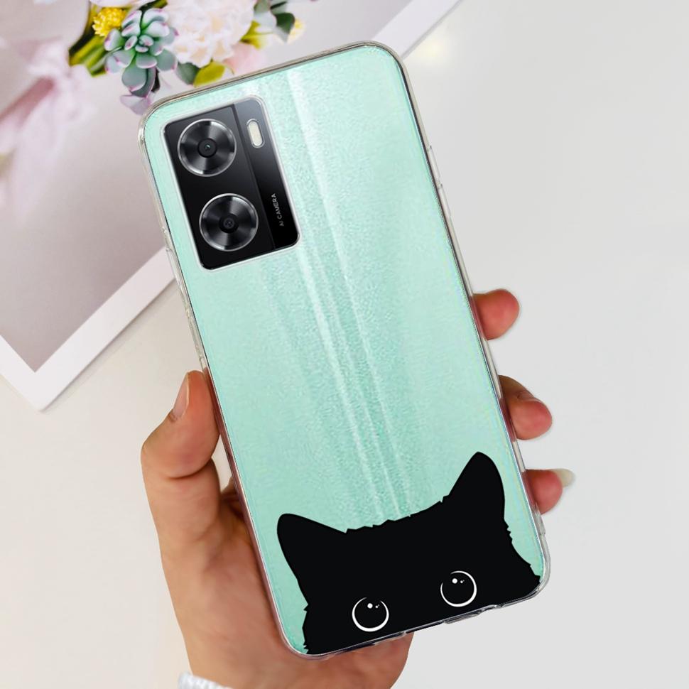 For Oppo A57 4G 2022 Case CPH2387 Lovely Bear Cover Soft For Oppo A 57 S A57S A77 A57 4G OppoA57 Fashion ShockProof Phone Cases