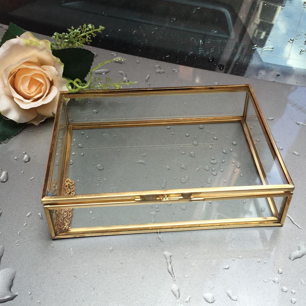 Geometric Glass Jewelry Box Flower Pots