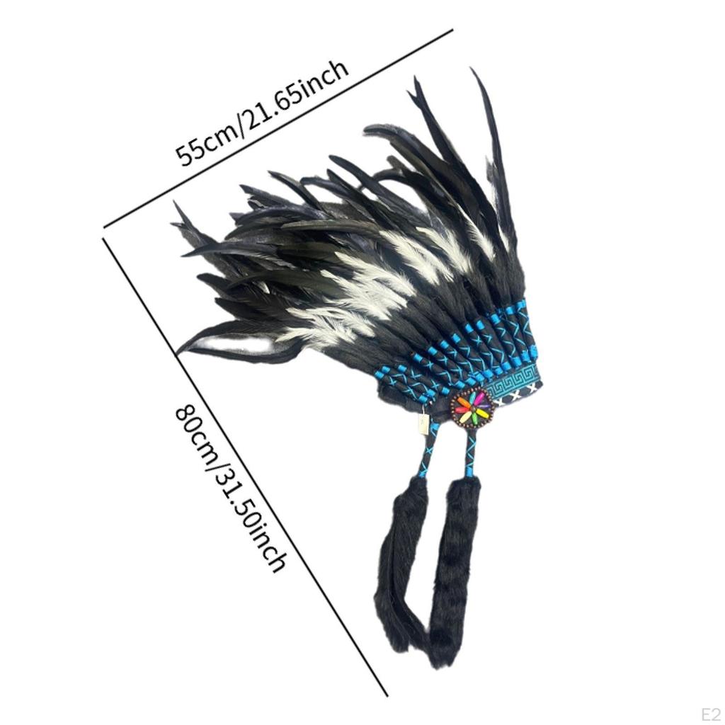 Native American Headdress Carnival Head Accessories Artificial Feather Headpiece