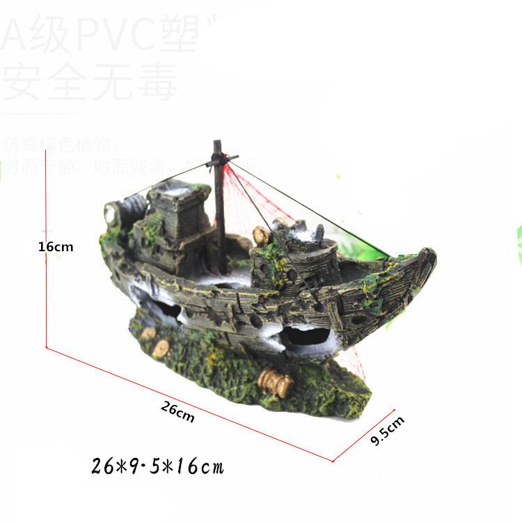 Aquarium Fish Tank Decorations Landscape Pirate Ship Wreck Ship Vintage Resin Design Boat Aquarium Accessories Home Decorations
