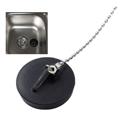 Universal Rubber Bath Plug with Chain Drain Stopper Handy Rubber Bath Plug for Kitchen & Bathroom Sinks 40mm Durable