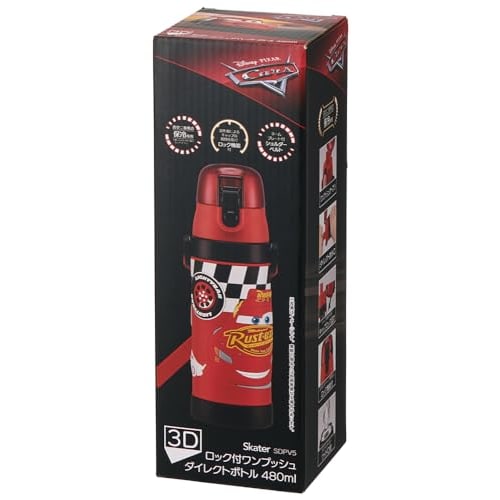 Skater Children's Stainless Steel Water Bottle Direct Drinking 480ml Cars Child-friendly Lightweight Type Boys Cold Storage Only Disney 3D Printed Wat