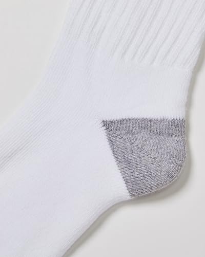 Amazon Essentials 10er-Pack Herren-Weiße Socken mit Rundhalsausschnitt und gepolsterter Sohle, Perfekt zum Laufen und für den Sport, Größen 25,0-27,0 cm